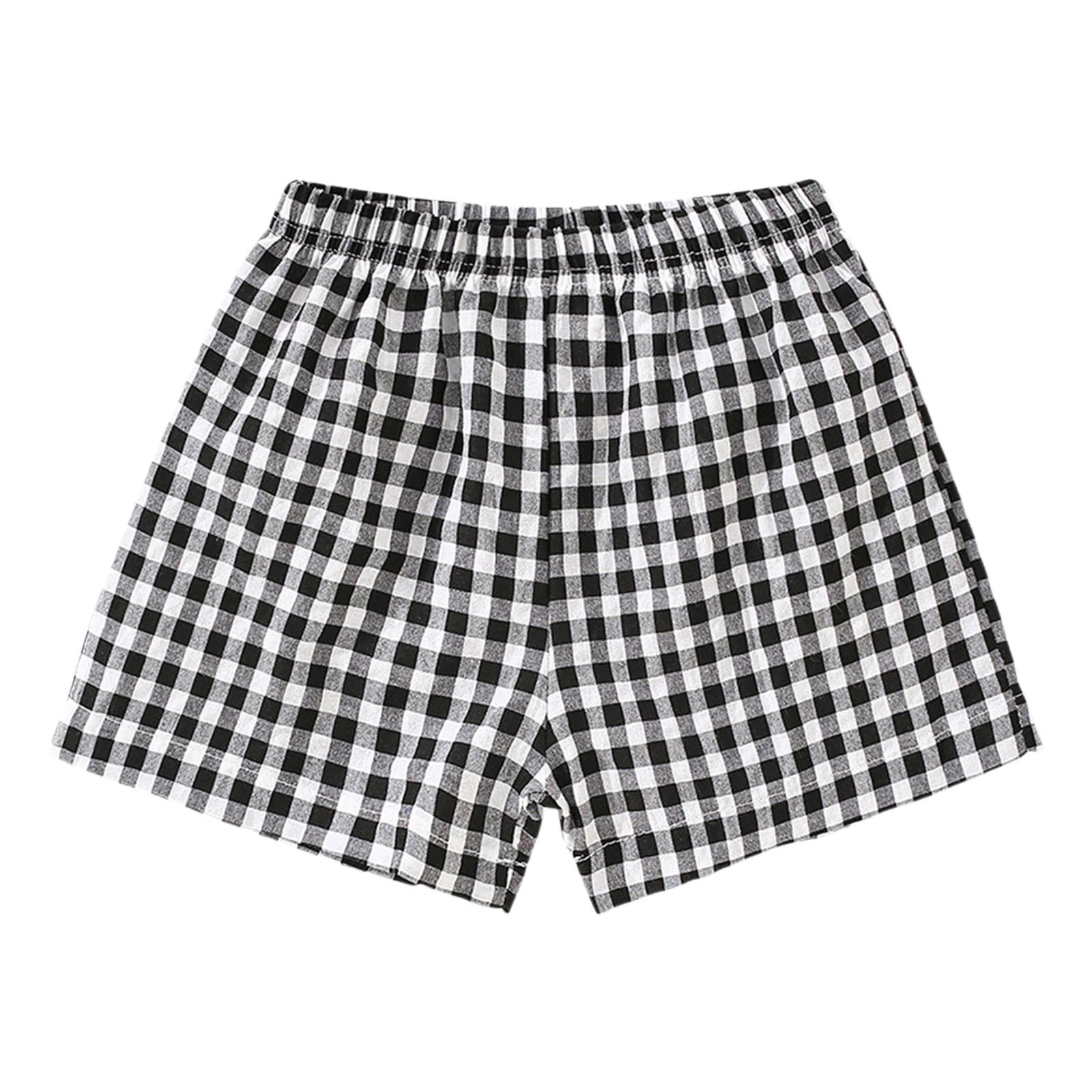 RMGVDSD Girls Plaid Casual Shorts Toddler Baby Girl Shorts Gingham Plaid/Seersucker Shorts Summer Casual Elastic Waist Bottoms Running Workout Shorts For 18-24 Months
